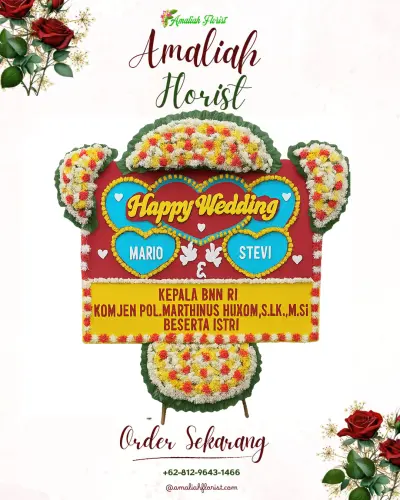 Karangan Papan Bunga Pernikahan di Gedok Wetan
